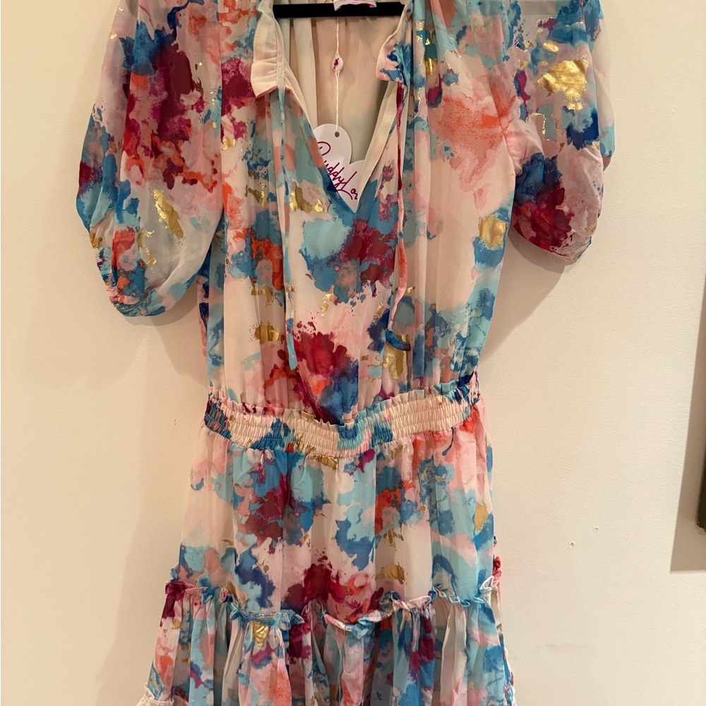 Buddy Love Cream and Pink Dress abstract dress size small nwt